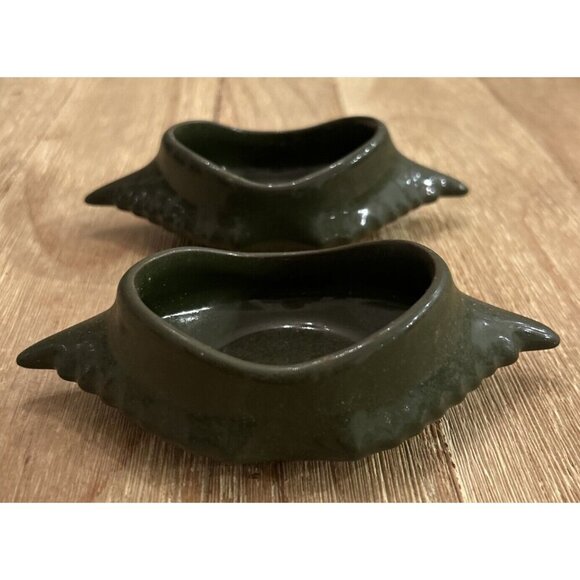 Hall Pottery Deviled Crab Baking Dish GREEN Butter Cup Ceramic #232 Ramekin (2) - Picture 2 of 3